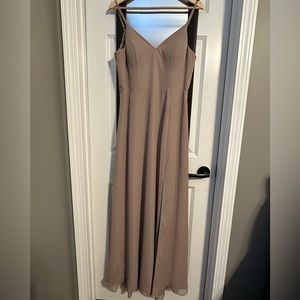 Beautiful Taupe bridesmaids dress